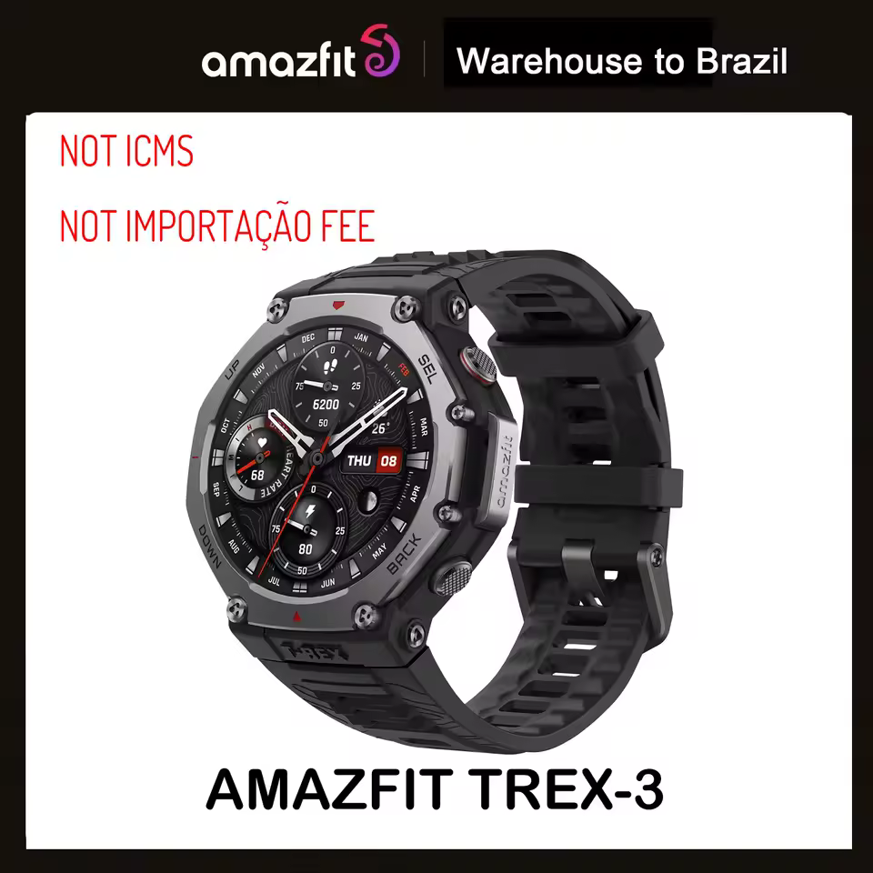 Amazfit t-rex 3 t rex 3 smartwatch ao ar livre 48mm display amoled 6 sistemas de satélite