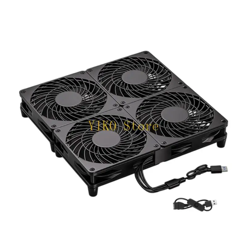 K32C 12cm Quiet Operation USB Fan With Button Perfect For Gaming Console And Greenhouse