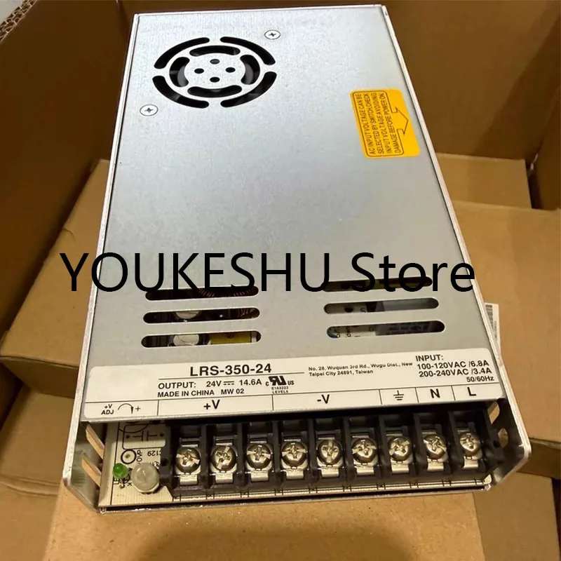 Brand New Original Power Supply LRS-350-24 Input: 100-120VAC / 6.8A, 200-240VAC / 3.4A, 50/60Hz Output: 24V 14.6A 350W