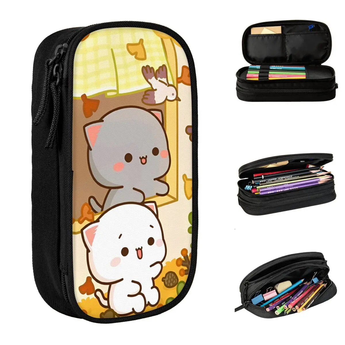 مقلمة كلاسيكية من سلسلة Bubu and Dudu صندوق رصاص مقلمة مدرسية للبنات والأولاد بسحاب مخصص للوازم المدرسية ذاتية الصنع