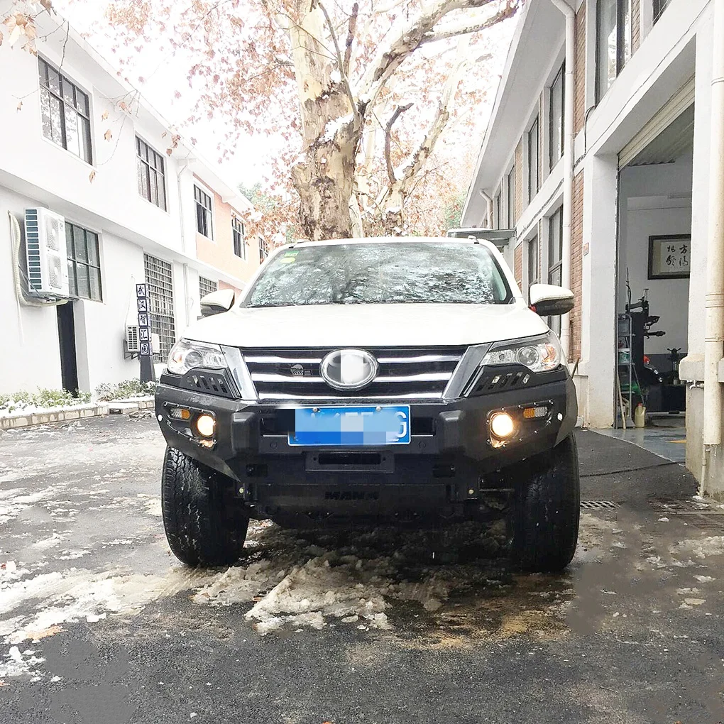 Steel Front Bumper, for Toyota Fortuner SUV, 4x4 Heavy Duty Bull Bar Guard, with Winch Mount, Outback Safari Collision Armor