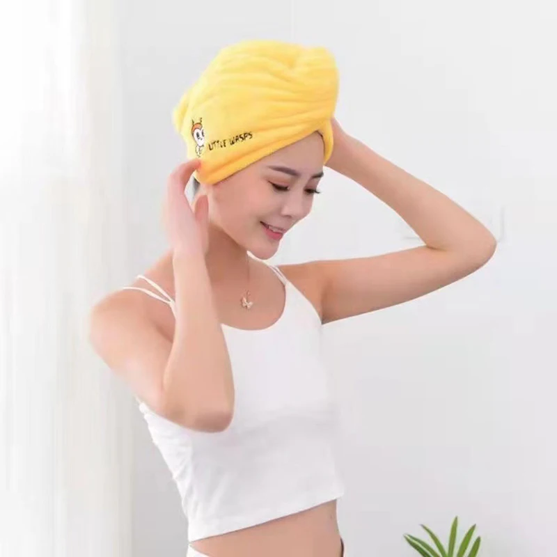 Toallas de microfibra suave para mujer, gorro de ducha, Toalla de baño, gorro de pelo seco, secado rápido, turbante suave para niña