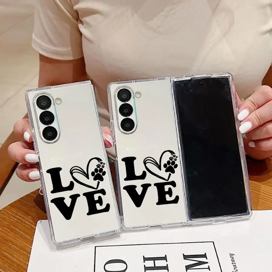 Paw Love Case for Samsung Galaxy Z Fold 8 Ultra ZFold6 ZFold4 Z Fold 7 6 5 4 3 ZFold7 ZFold3 ZFold5 Phone Cover