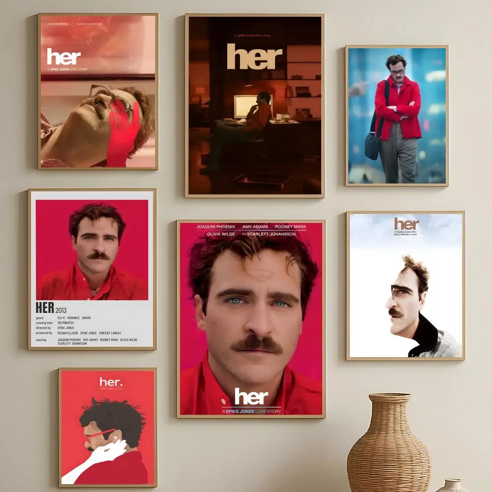 Sci-Fi Movie Her Poster HD Self-Adhesive Waterproof Wall Art Easy to Apply Multi-Scene Decor