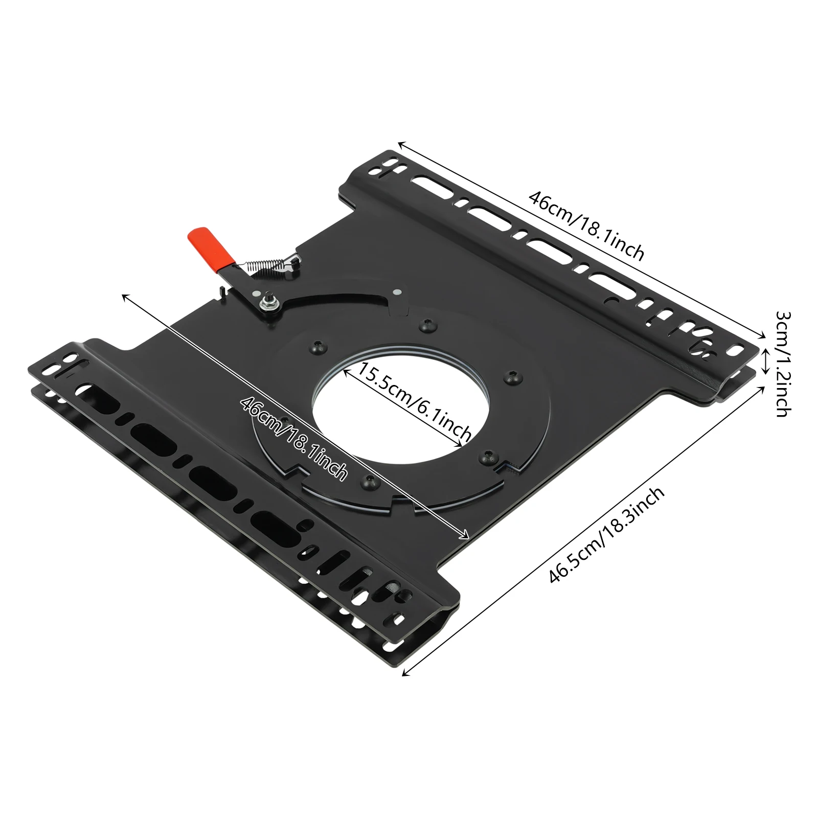 RV T5 T6 Universele draaibare stoelbasis, 360° ° Draaibare zware stalen plaat draaibare stoelbasis voor camper camper (46,5 * 46 cm)
