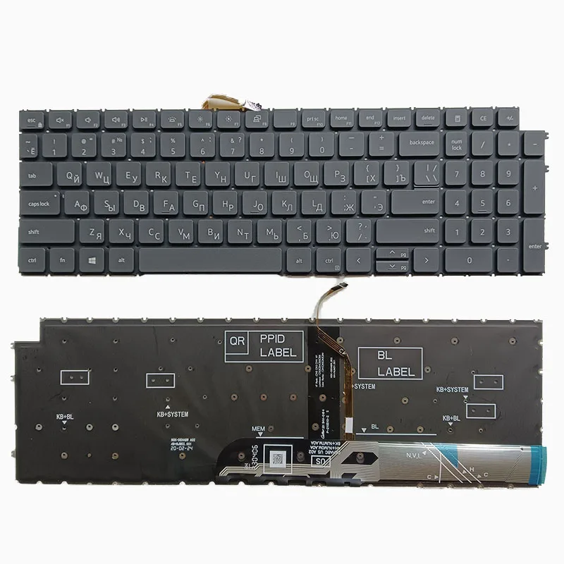 For Dell P106F P107F P117F P112F RU Russian backlit keyboard black