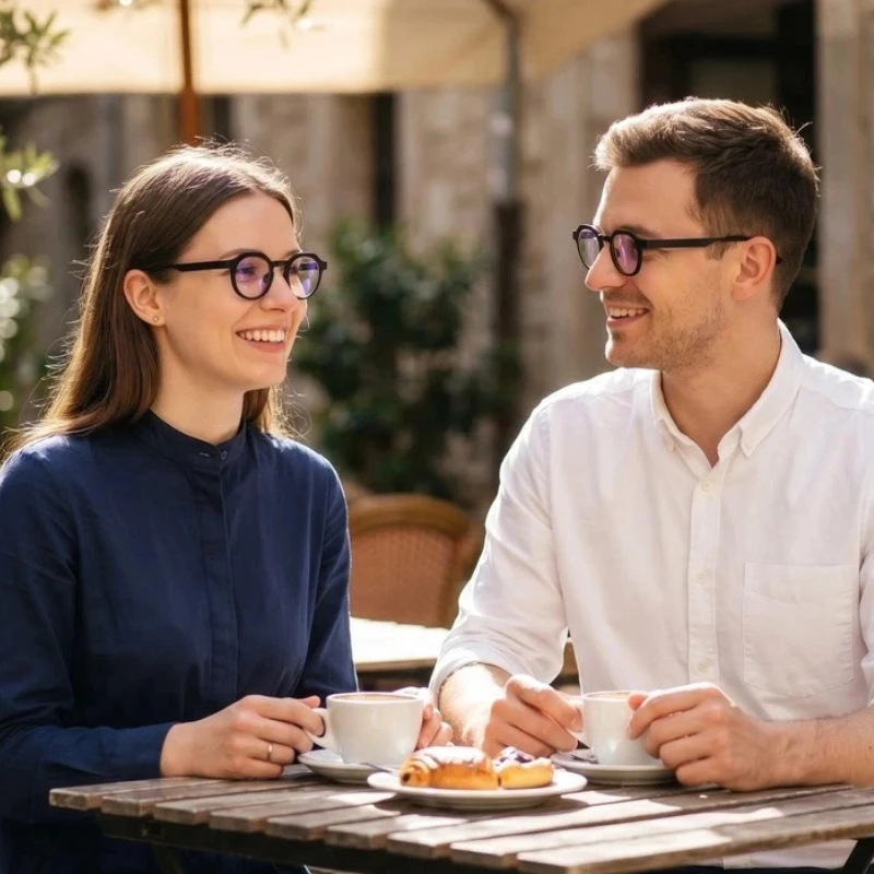 Retro High-Quality Acetate Eyeglasses Handcrafted In Japan Featuring A Round Fashionable Frame Unisex Designer Brand Eyewear