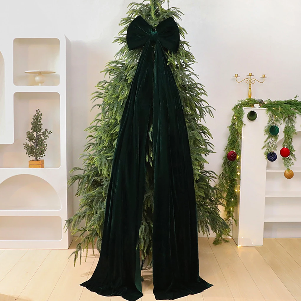 ديكور عيد الميلاد للمطاعم بفيونكة مخملية قابلة لإعادة الاستخدام - فيونكات مخملية كبيرة جدًا متينة وكبيرة جدًا لعيد الميلاد #4