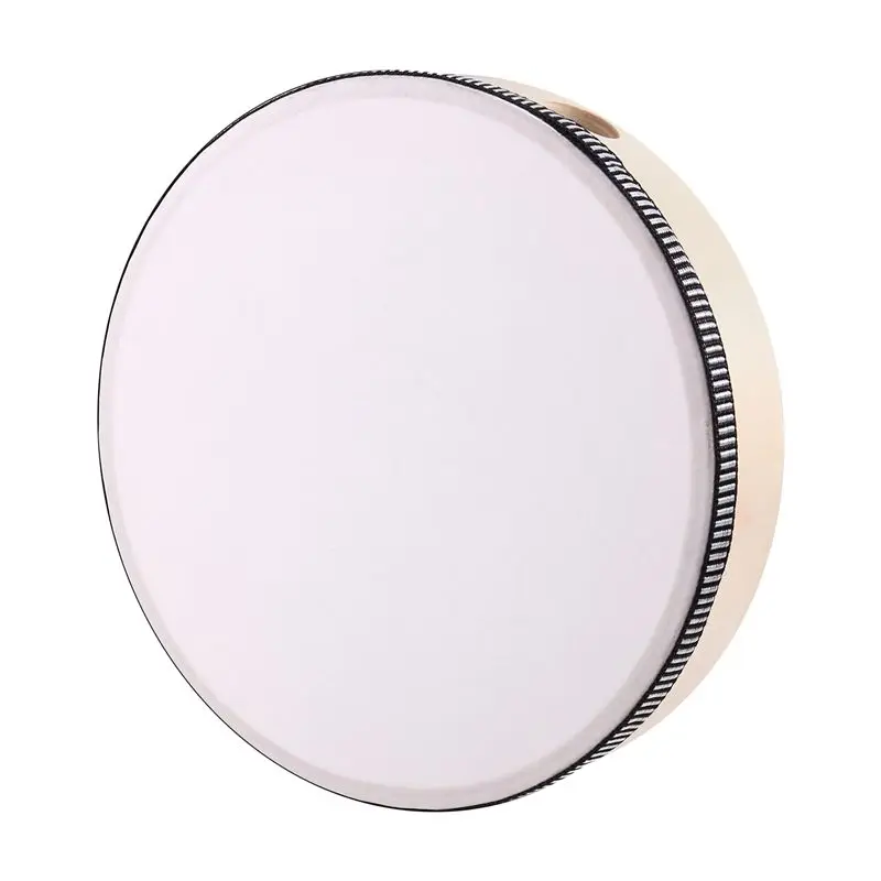 AED2-8Inch Hand Held Drum Tambourine Drum Metal Jingles Percussion Musical Instrument For KTV Party Games