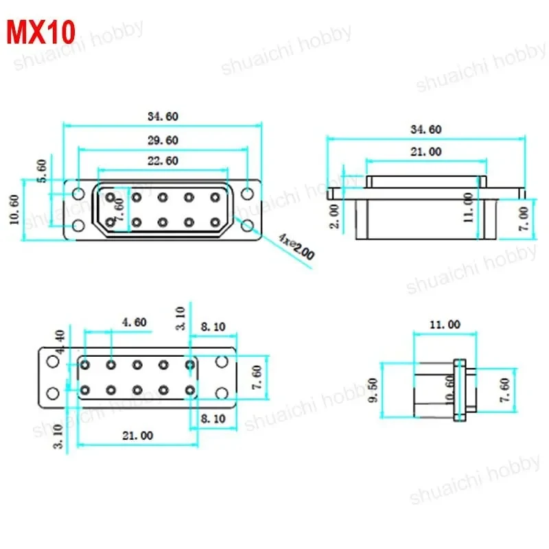5Pairs MX6 MX10 Pins VTOL Servo Connectors Fast Connect Male Female Plugs Model Accessories Rudder Adapter for RC Turbojet Drone