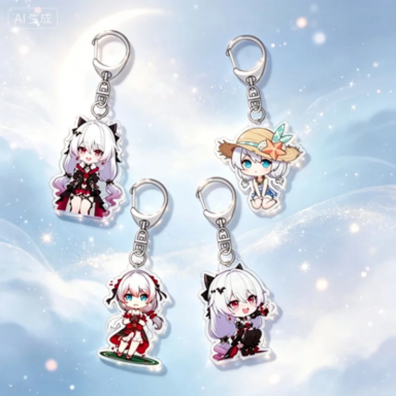 Anime Acrylic Keychain for Honkai Impact 3 Theresa Luna Creative Peripheral Backpack Pendant Accessorie Cartoon Best Friend Gift