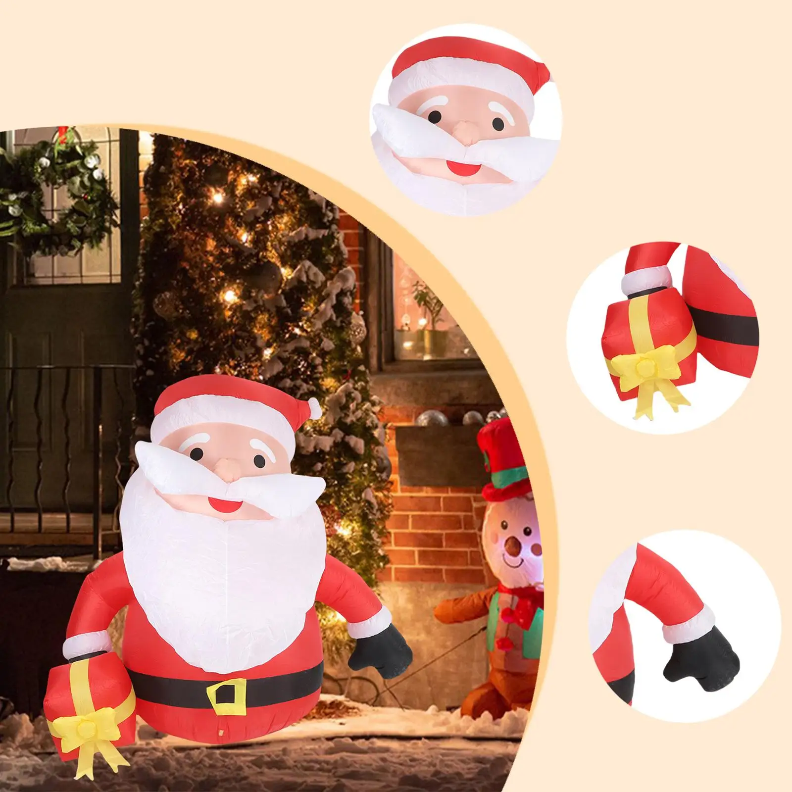 

Giant Christmas Inflatable Santa Claus Modern Outdoor Decoration for Patio Garden Lawn and Festive Events