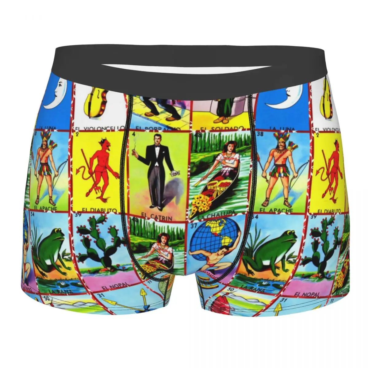 Custom Loteria Card Mexican Bingo Lottery Underwear Men Stretch Boxer Briefs