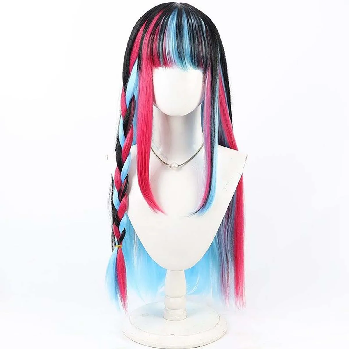 Halloween Adult Women Youtube Vtuber Harusaruhi Cosplay Black Red Blue Long Synthetic Hair Wig