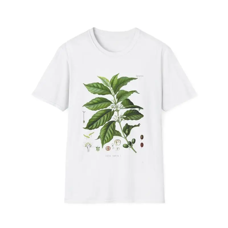 1887, botanischer Druck von Kohler's Pflanzen mit Coffea Arabica T-Shirt