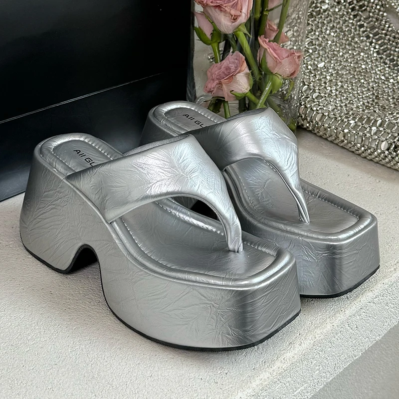 Pumps Flip Flops Slippers Shoes For Ladies New 2024 Female Footwear Platform Wedges Women Slippers Fashion Slides Heels  Shoes