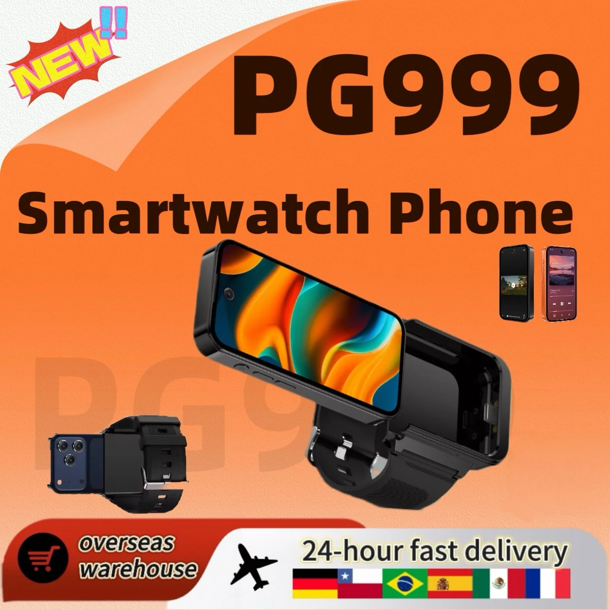 

Смарт-часы PG999 с функцией телефона, 4G, Wi-Fi, GPS, сенсорным экраном, HD-камерой, двумя SIM-картами, двойным режимом ожидания, глобальной связью, восьмиядерным процессором, Android