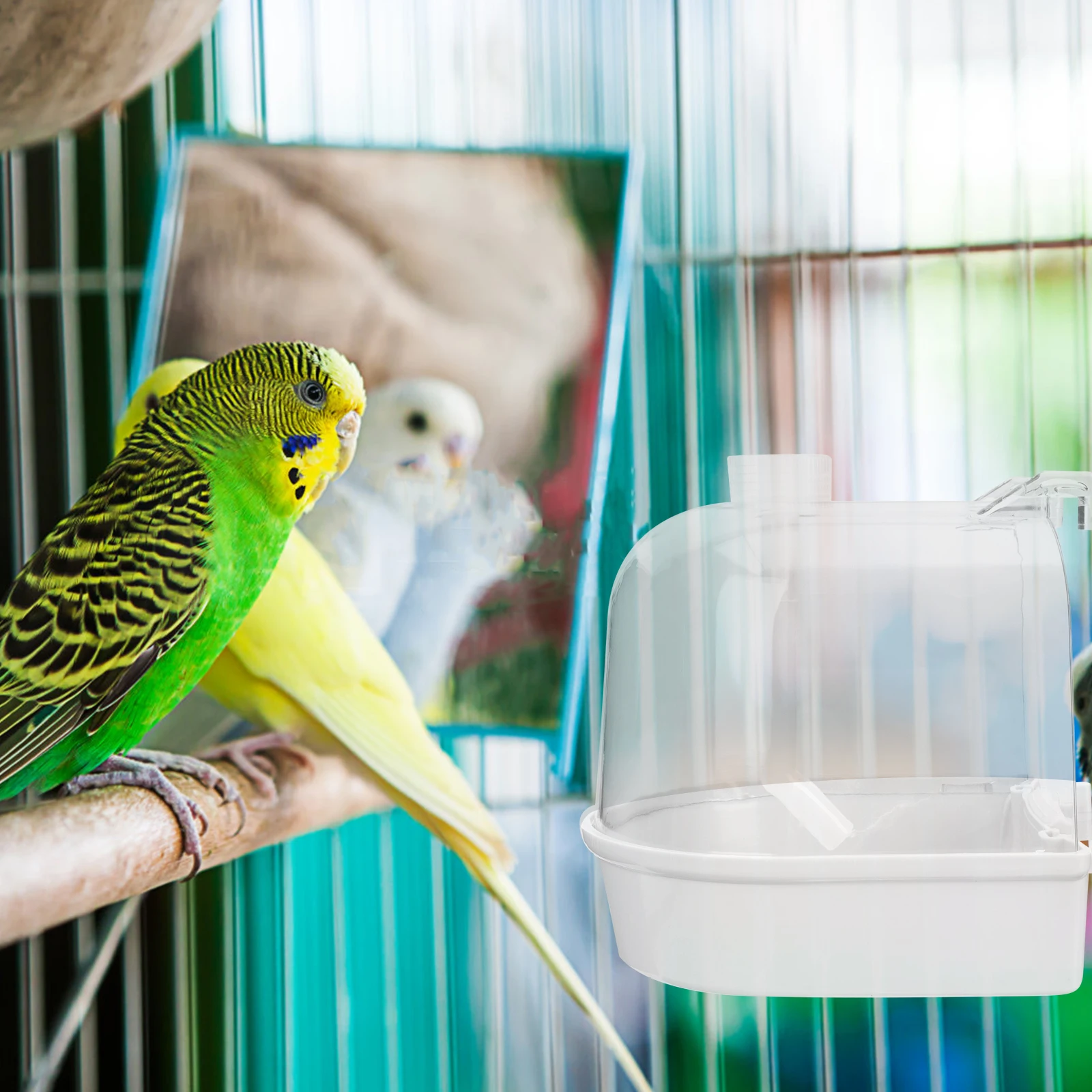 

1Set Bird Shower Box Premium Plastic Parrot Bath Box Small Bird Bath Tub Cage Accessory Birds Supply Parrot Bathing Tub