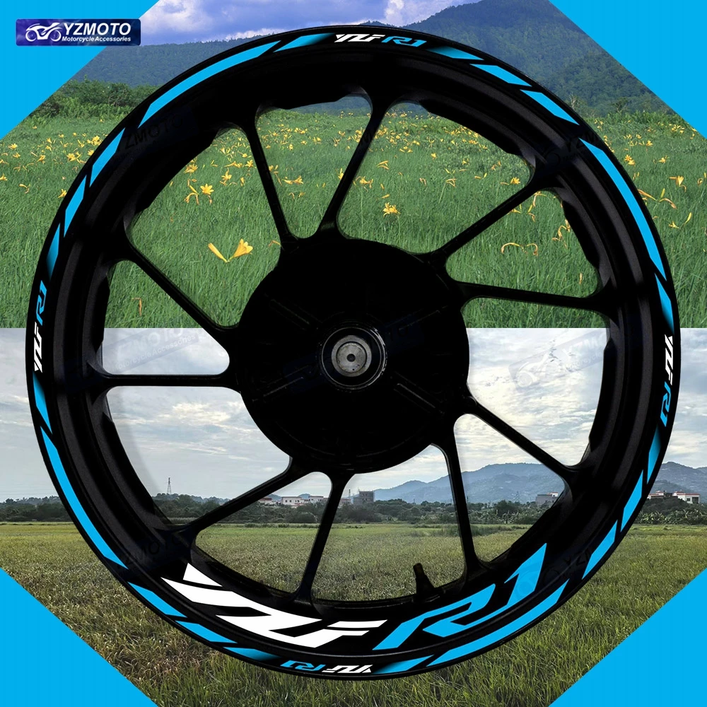 

Для мотоцикла YZF R1 YZF-R1 17-дюймовая наклейка на переднее и заднее колесо, наклейка на ступицу, гоночная светоотражающая водостойкая декоративная наклейка на обод
