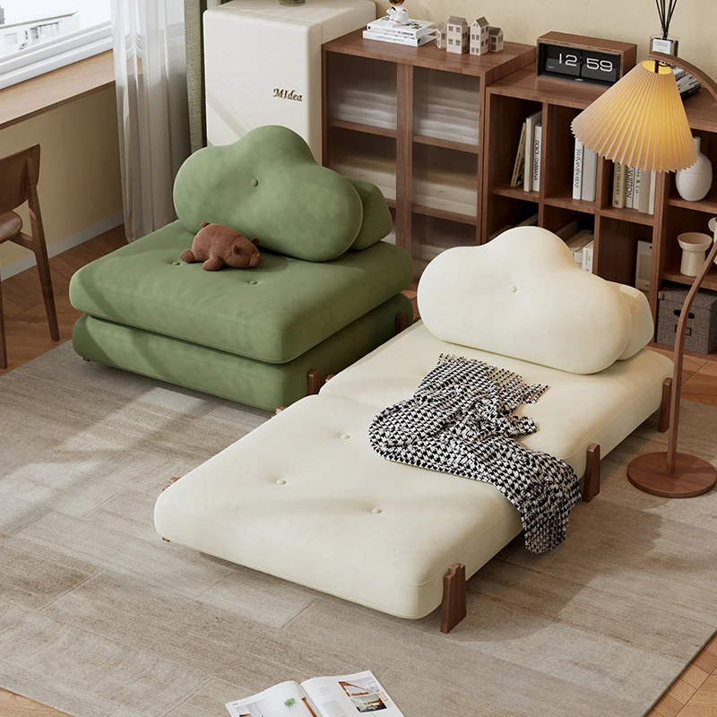 

Cream wind tofu block multifunctional sofa lazy sofa tatami seat foldable retractable single sofa bed