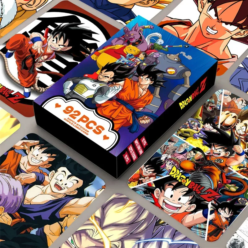 Dragon Ball - Caja de 92 Tarjetas Pequeñas de Anime, Tarjetas Láser de Doble Cara, Tarjetas Fotográficas, Tarjetas de Felicitación, Marcapáginas