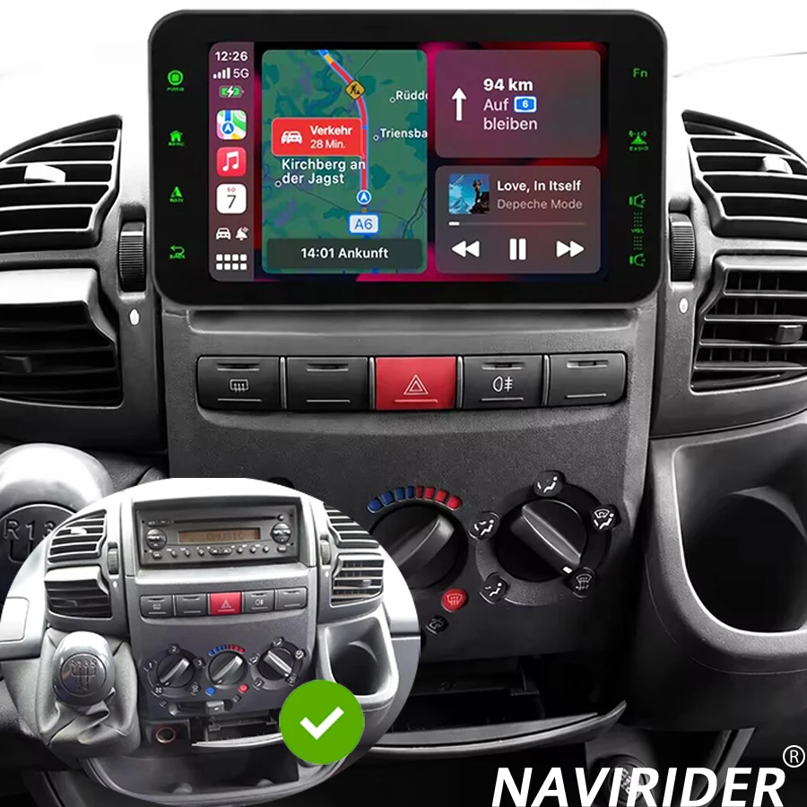 For Fiat Ducato Citroen Jumper Peugeot Boxer 2002-2006 Android 15 Car Stereo Radio Wireless Carplay GPS Navigation Media Player
