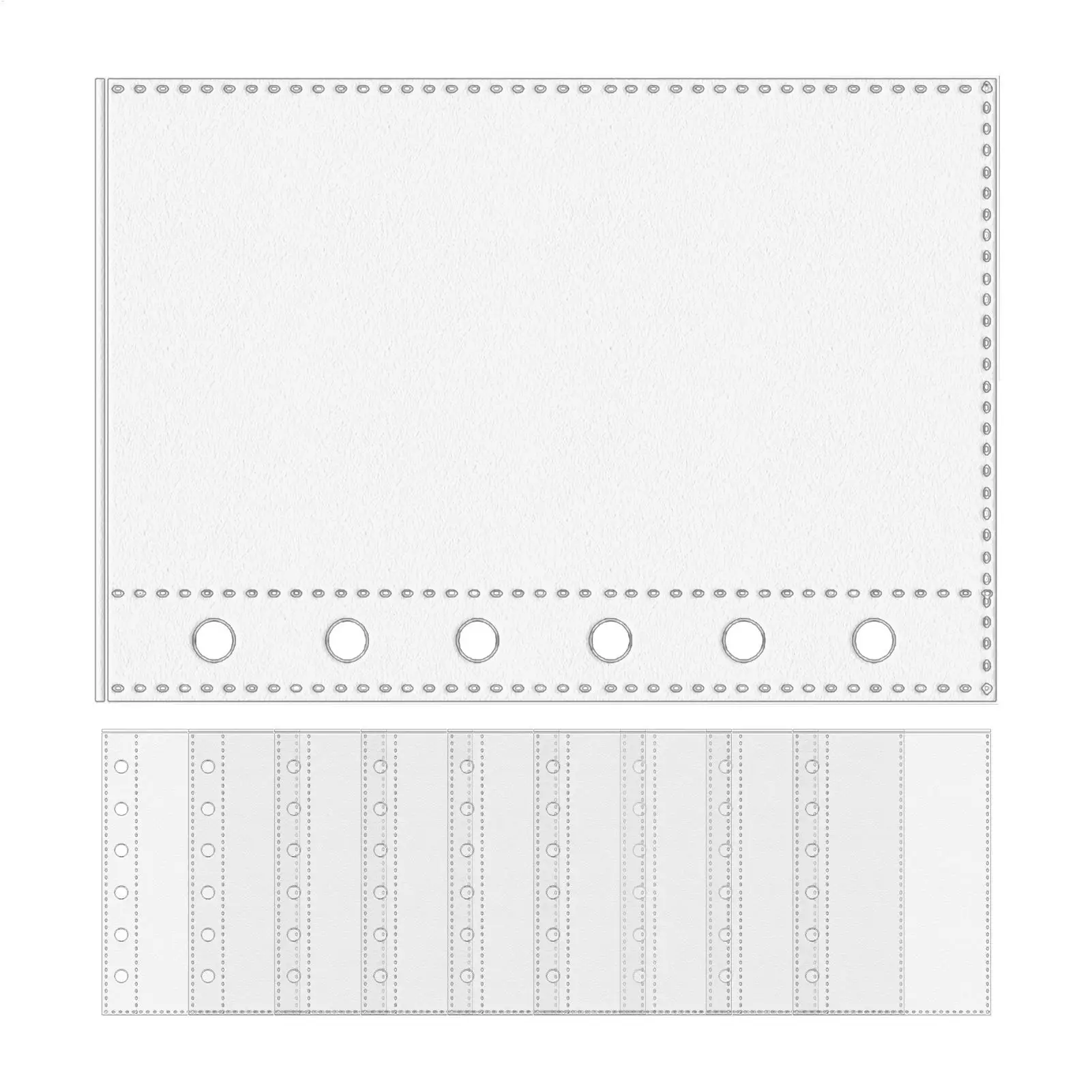 10pcs A7 6-Ring Binder Replacement Card Pages Card Protector Sleeves Sticker Book Transparent or Frosted Page Replace for Office