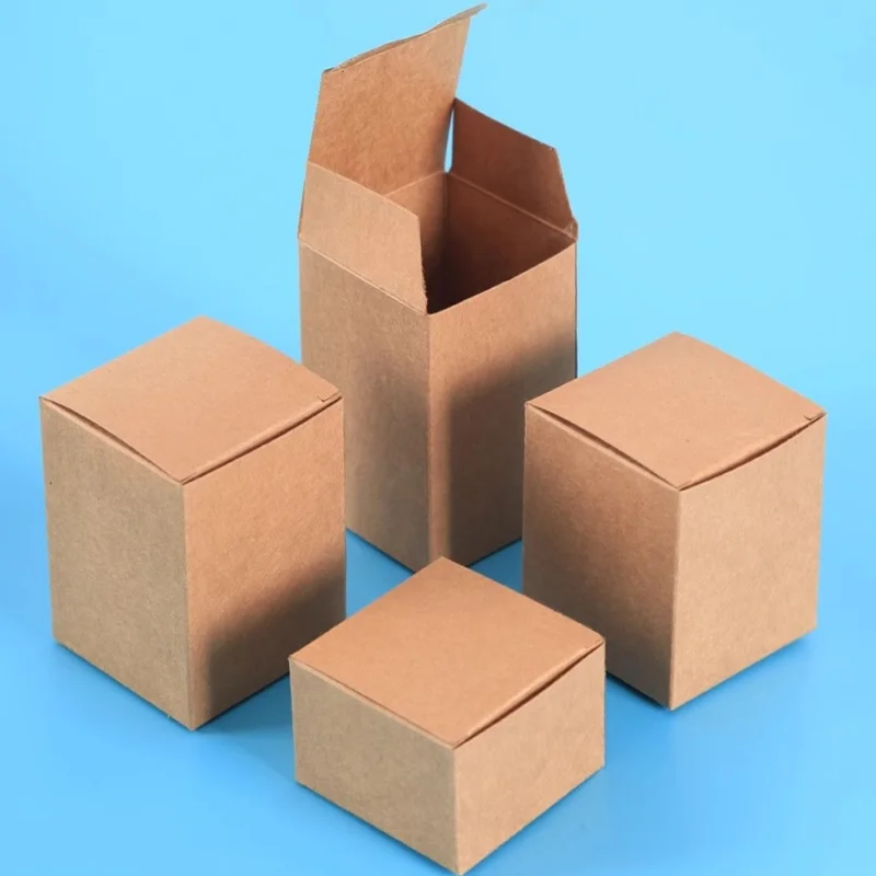 50pcs DIY Kraft Paper Cardboard Packaging Box for Essential Oil Packing Boxes Perfume Bottle Packaging Paper Box