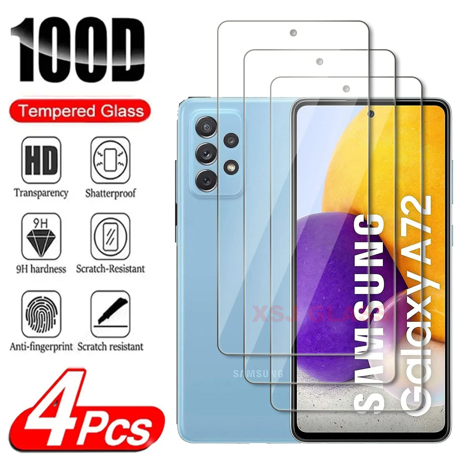 

HD Screen Protector For Samsung Galaxy A72 5G 2/4Pcs 9H Tempered Glass