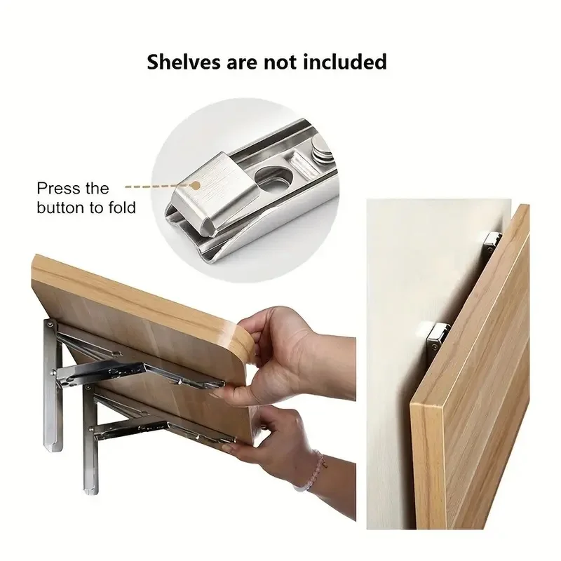 2Pcs Multiple Sizes Triangle Folding Angle Bracket Heavy Support Bench  Table Shelf Bracket Furniture Heavy Support Hardware