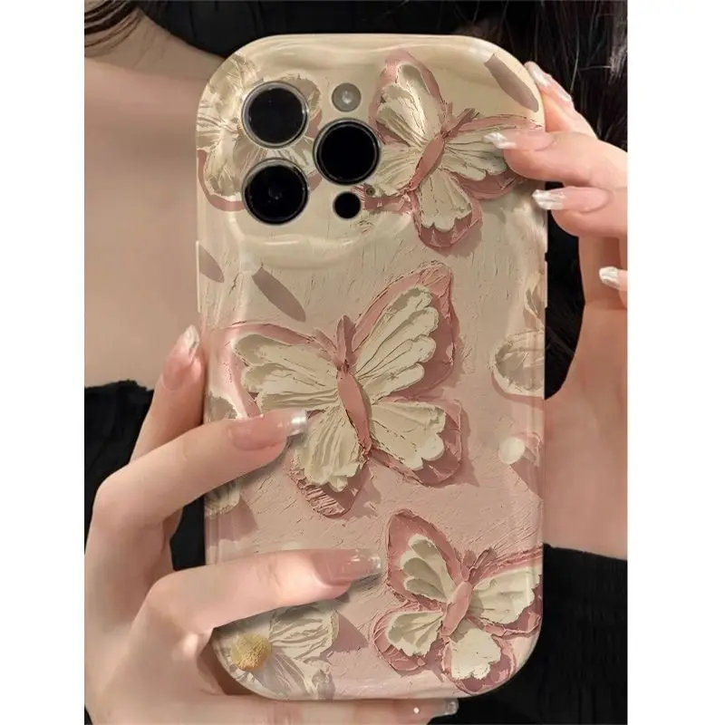 Pearl Butterfly Phone Case For Samsung Galaxy A54 A24 A33 A34 A73 5G A31 A32 A51 A52 A53 A71 A72 A30 A20 A50 A50S A30S Cover