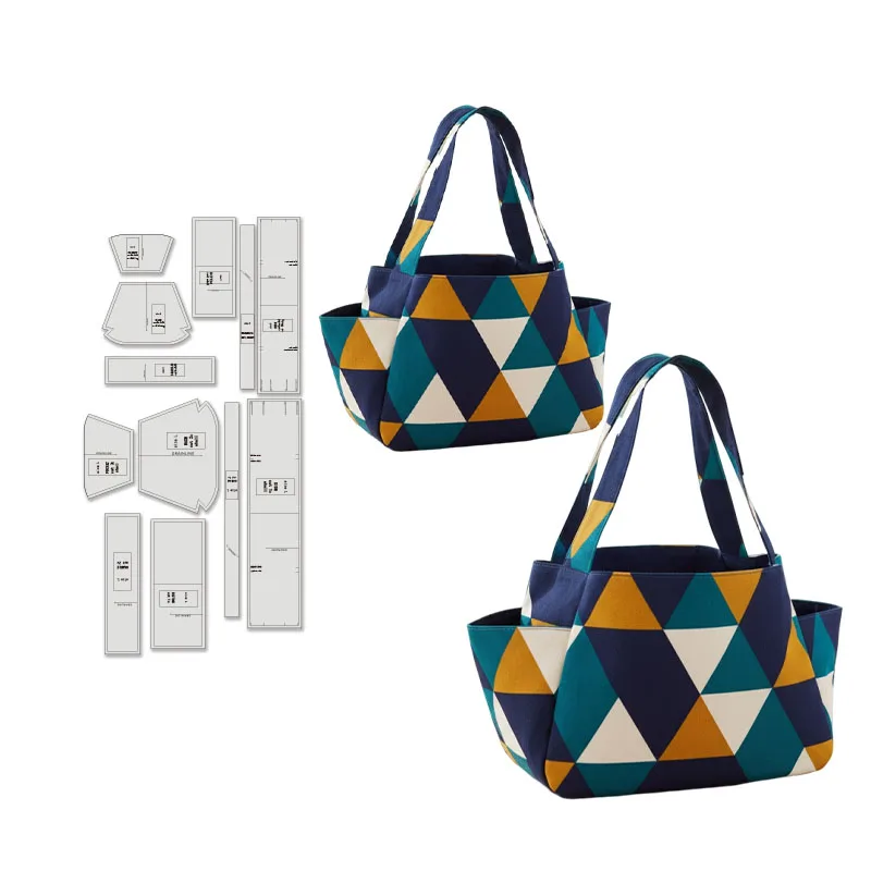 Side Pocket Basket Two Size Sewing patterns, 1:1 scale women's handbag sewing patterns, stylish handbag prototype patterns