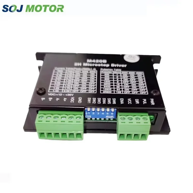 Factory Direct SOJMOTOR DM420B 2 Phase DC24V 2A Stepper Motor Driver for NEMA 17 100W Output IP30 CE Certified