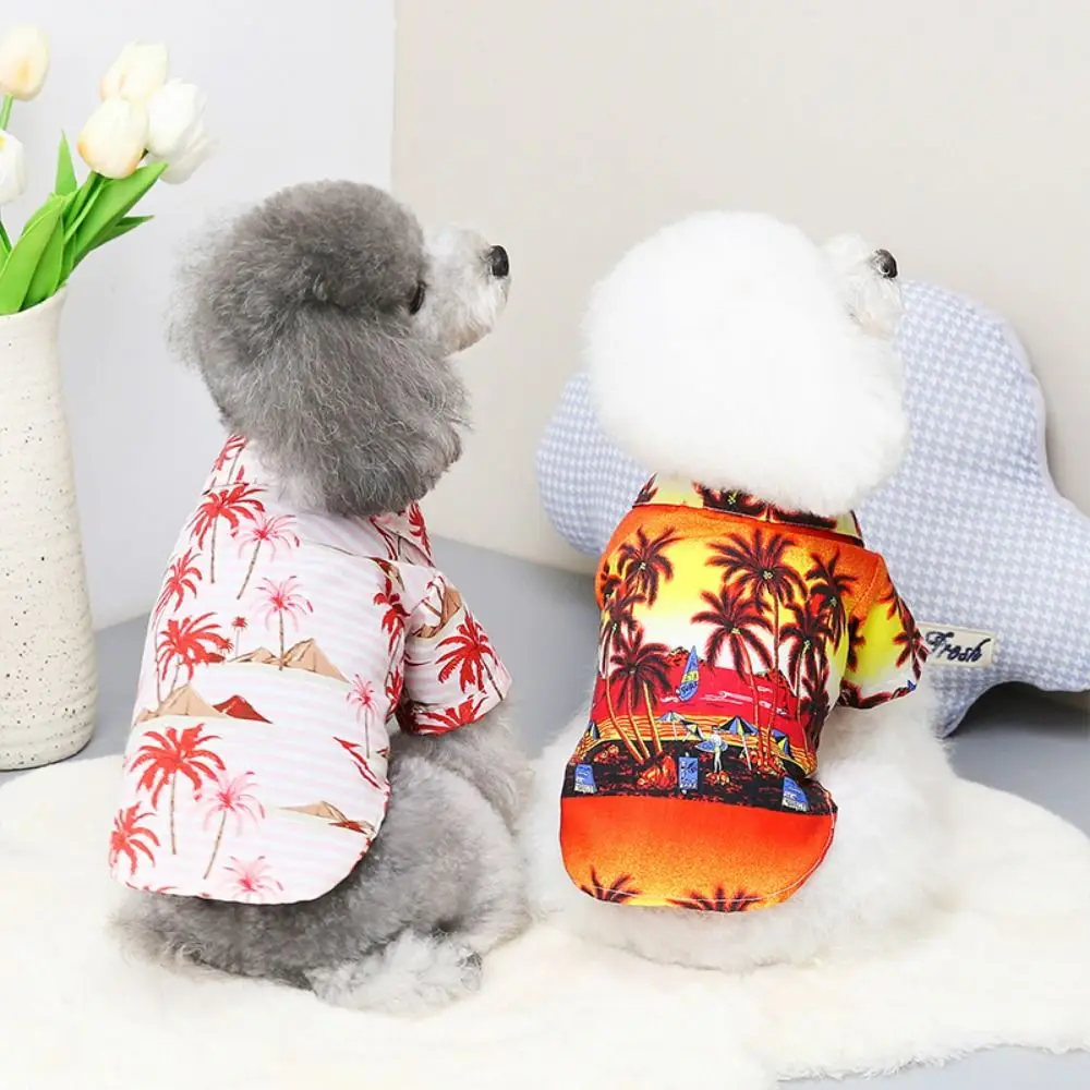 

Summer 2023 Floral Durable for Travel Breathable Puppy Short Sleeves Dog Clothes Pet Costume Cat Shirt