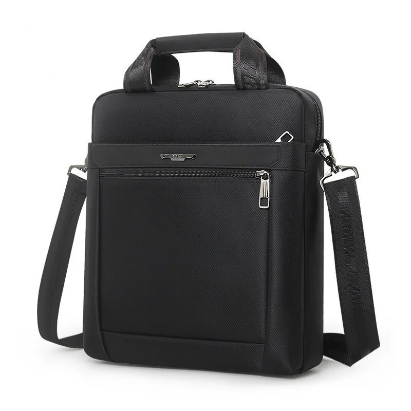 Imagem -01 - Bolsa de Notebook Preto Masculino para Ipad Macbook Air 12 Tablet pc Bolsas de Ombro Masculino Pequeno Bolsa de Mensageiro para Revista a4 Novo