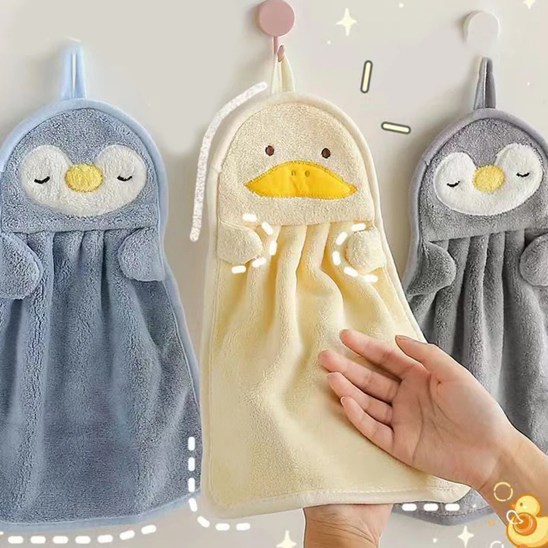 

1pcs Cartoon Hand Towels Coral Fleece Anime Hanging Towel Absorbent Towels Children Hand Towels Cute Towels