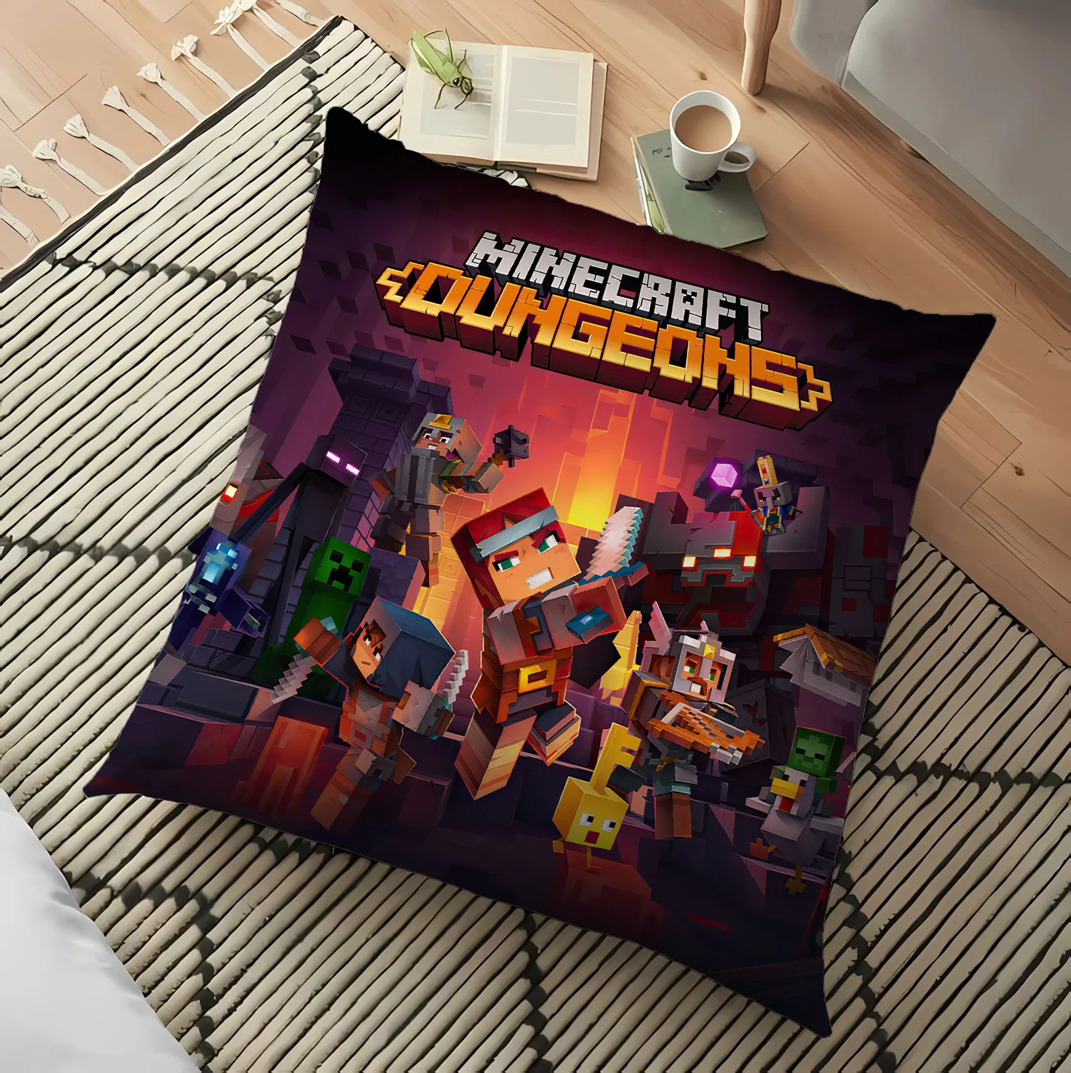 Game Pixel Blocks Decor Pillowslip Miner Craftes Wohnzimmer Sofa Autositzkissenbezug 45 x 45 cm Einseitig bedruckter Kissenbezug