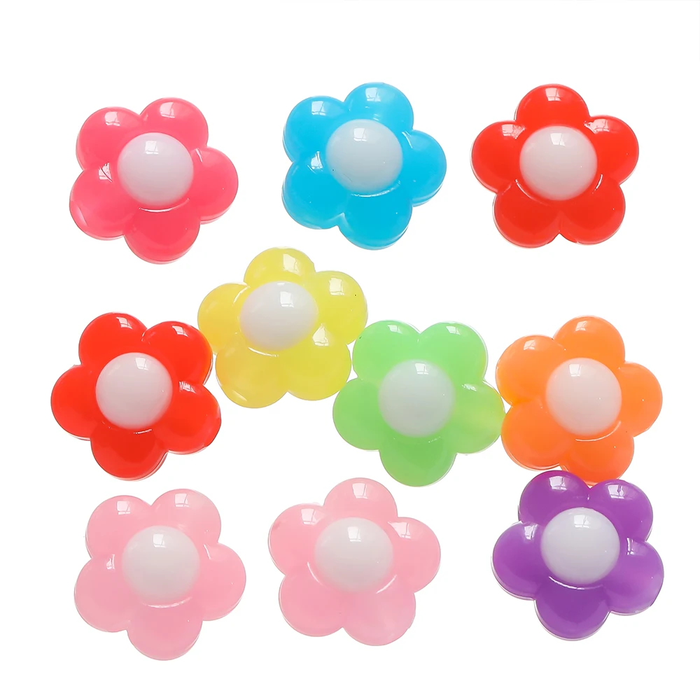 5-10Pcs/lot Jelly Color Flower Acrylic Beads Colorful Spacer Beads For Necklace Crafts DIY Making Accessories Wholesale