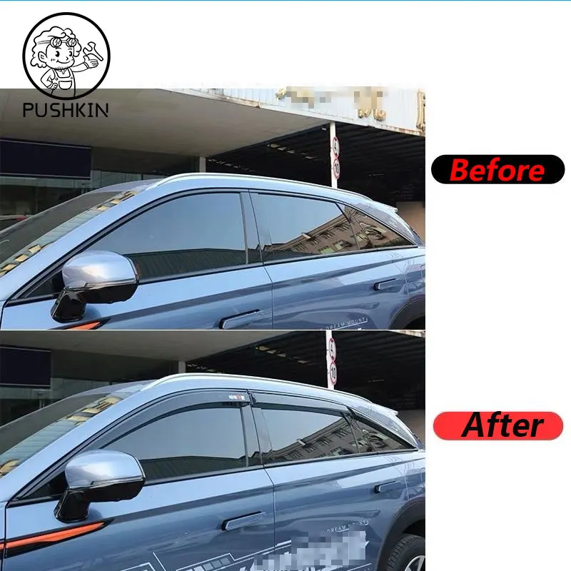 Car Windows Visor For GWM  HAVAL F7 2024 2025  Widened Side Windows Rain Visors Cover Rainproof Guard Strip Shading Trim