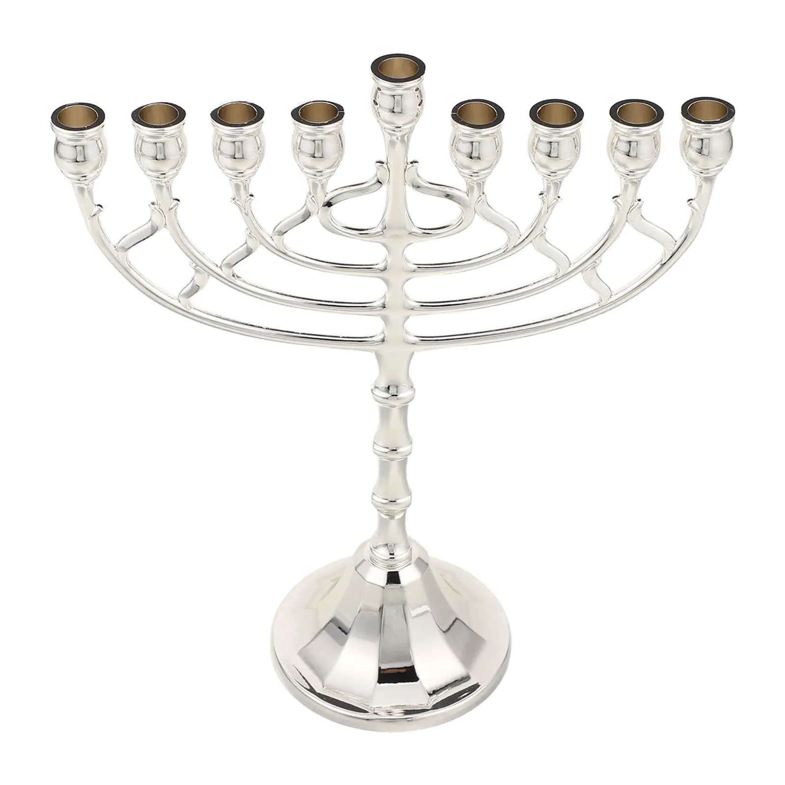 9 Branch Hanukkah Menorah Holder Decorative Judaica Jewish Candlestick Festival Holiday Party Chanukah Holder
