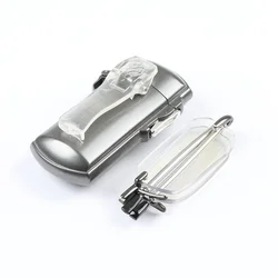 Portable Mini Folding Frameless Reading Glasses Men Adjustable Temples Eyeglass With Case Belt Clip Presbyopic Glasses Women