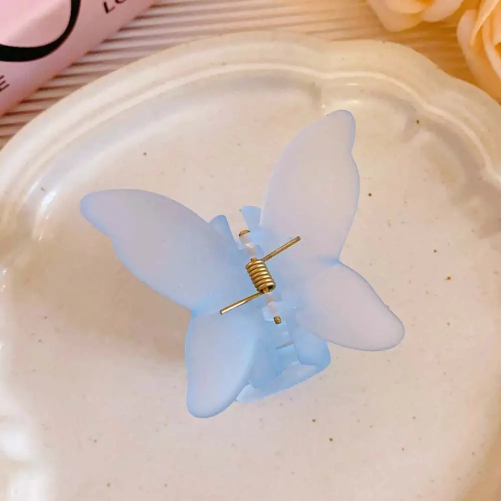 Acrylic Hairpin Frosted Butterfly Hair Claw Banana Clip Candy Color Butterfly Hair Clip Hair Accessories Grab Clip