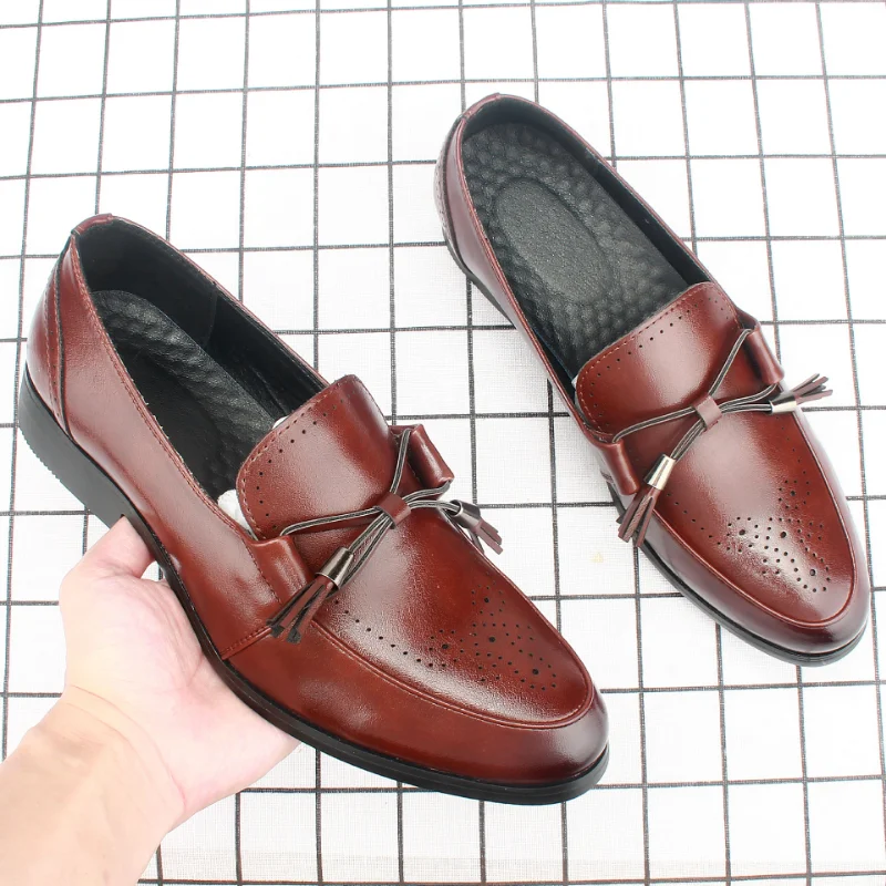 Lovely Shoes Casual Leather Shoes Korean Version of Tassel British Beans Shoes A Foot Stirrup Formal Small Leather Shoes D5158