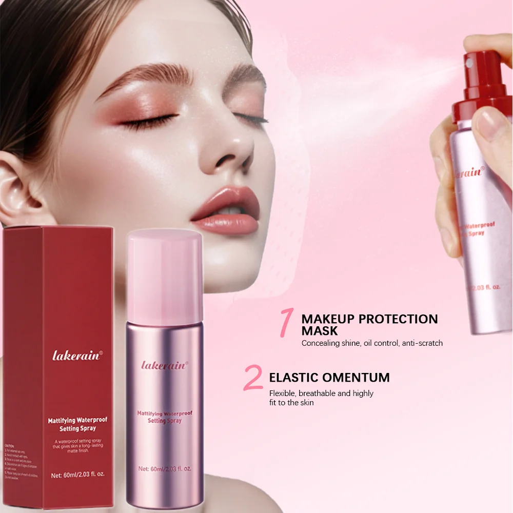 Matterende waterdichte setting spray voor alle huidtypes Oliecontrole Niet-kleverige make-up fixer Langdurige matte basismake-up