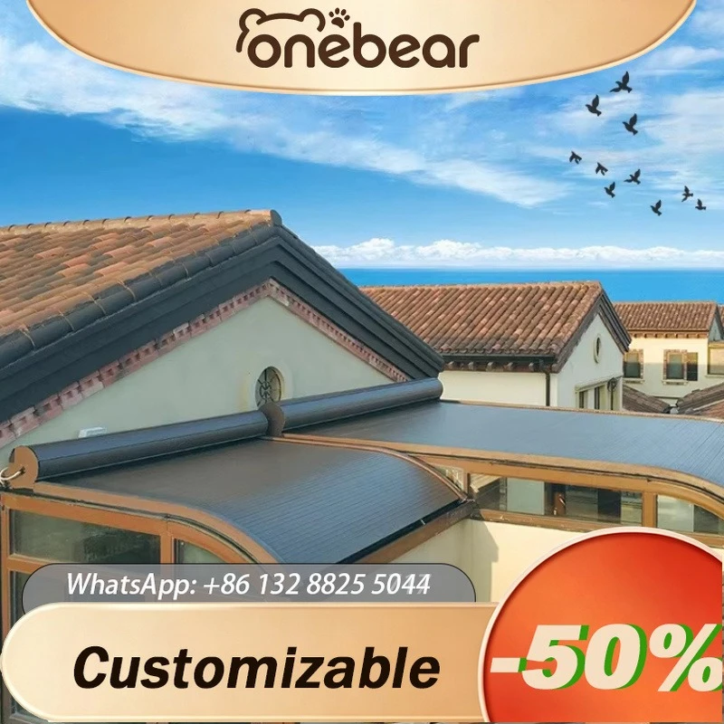 Any Size Custom Modern Outdoor Greenhouse Aluminum Roof Electric Retractable Pergola Metal Patio Rainproof Sun Shade