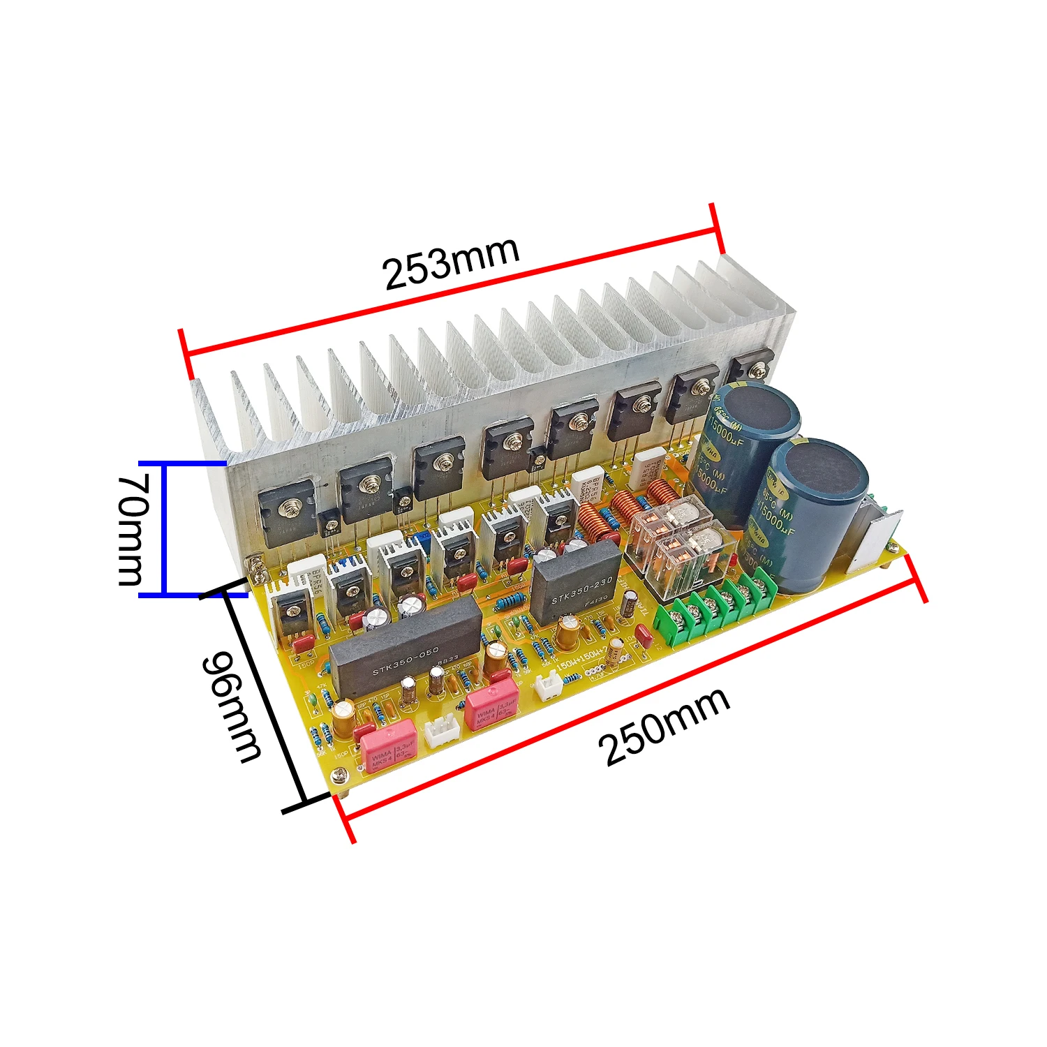 STK350-000/STK350-030 Series Thick Film 2.1 Channel High Power Music Amplifier Board 150W*2+250W