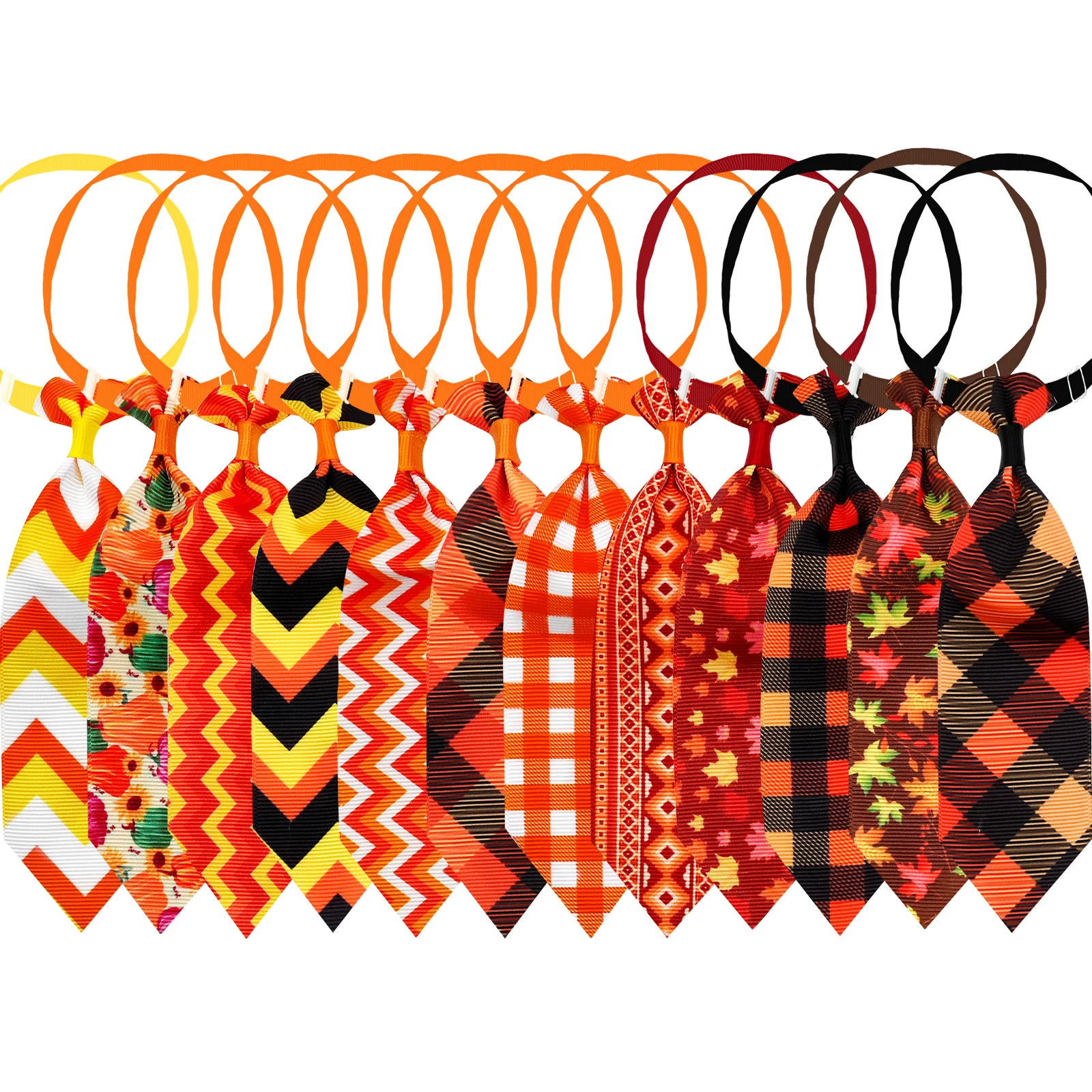 20/40PCS Fall Pet Dog Bow Tie Grooming Thanksgiving Dog Neckties With Pumpkin Adjustable Dog Collar Pet Supplies For Dogs Bulk