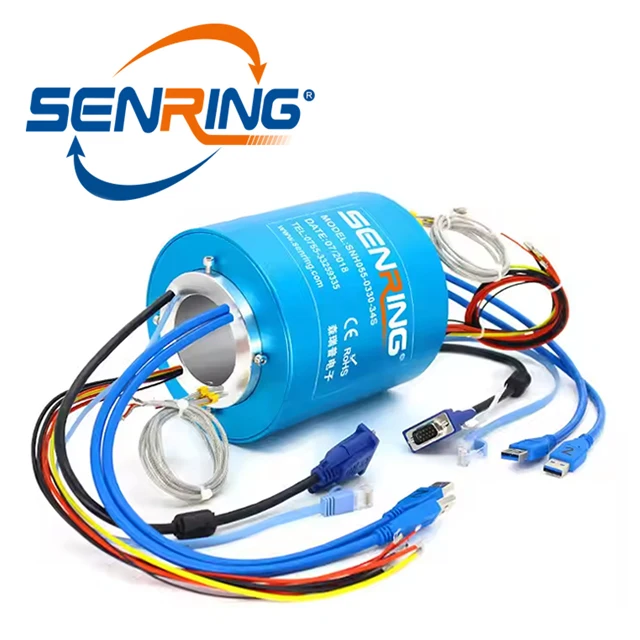 Slip Ring 360 rotary union electrical connector,1~300 wires,2A,10A~500A