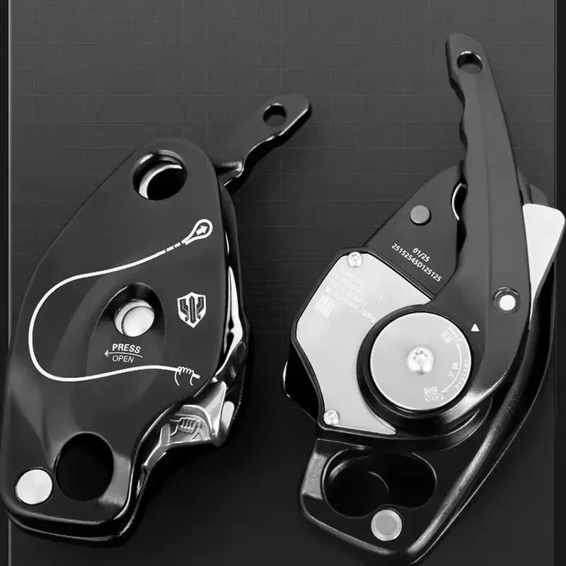 Manual Fall Arrest Descender High Altitude Rope Rescue Device Anti Panic Slow Descent Climbing Gear for Tunnel Shield