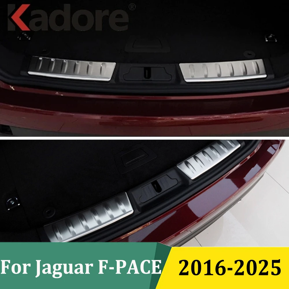 

For Jaguar F-Pace 2016-2025 Stainless Steel Inner Rear Bumper Protector Trim Door Sill Scuff Cover Plate Car Accessories